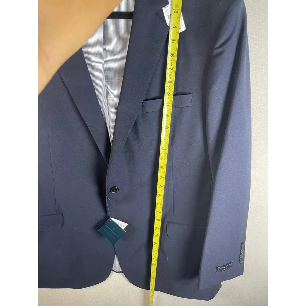 Brooks Brothers Explorer Madison Fit Navy Blue Wool Blend Blazer Jacket 46 REG
